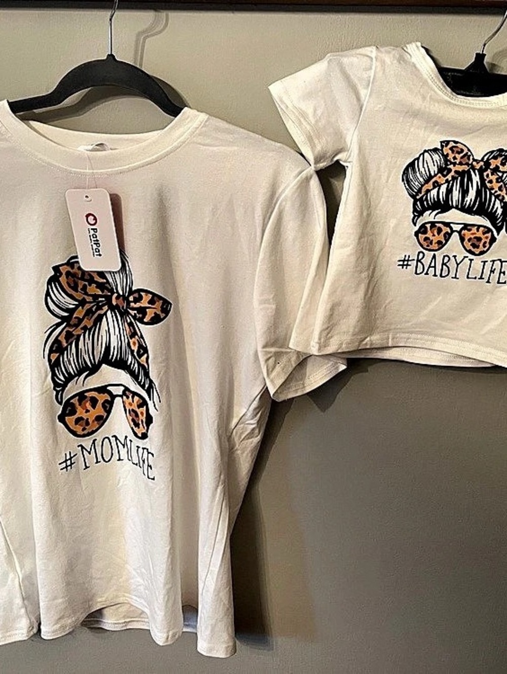 NWT Mom Life Baby Life Leopard Sunglasses Matching Family T-Shirt Set